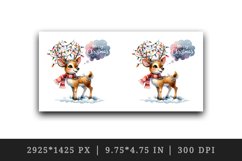 Watercolor cute reindeer lights tangled antlers Merry Christmas quote print 20 oz tumbler skinny mug wrap clipart t-shirt sublimation printable design