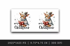 Watercolor cute reindeer reading book cozy sweater Merry Christmas quote print tumbler skinny mug wrap clipart t-shirt sublimation printable design