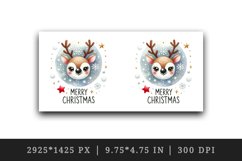Watercolor cute reindeer snowflakes stars Merry Christmas quote print 20 oz tumbler skinny mug wrap clipart t-shirt sublimation printable design