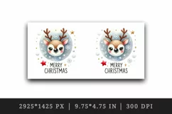 Watercolor cute reindeer snowflakes stars Merry Christmas quote print 20 oz tumbler skinny mug wrap clipart t-shirt sublimation printable design