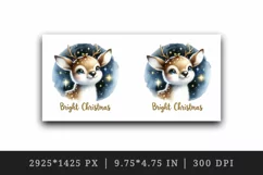Watercolor cute reindeer starry sky sparkling Bright Christmas quote print 20 oz tumbler skinny mug wrap clipart t-shirt sublimation printable design