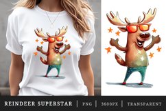 Watercolor cute reindeer t-shirt sublimation print design Product Image 1