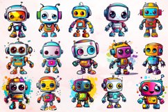 Watercolor Cute Robot Clipart Bundle Product Image 2