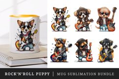 Rock&#039;n&#039;Roll puppy mug, cup wrap sublimation design bundle Product Image 1