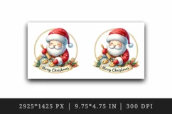 Watercolor cute Santa Claus baking cookies Merry Christmas quote print 20 oz tumbler skinny mug wrap clipart t-shirt sublimation printable design