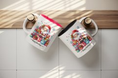 Watercolor cute Santa Claus Christmas gifts Happy Holidays quote print 20 oz tumbler skinny mug wrap clipart t-shirt sublimation printable design