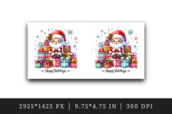Watercolor cute Santa Claus Christmas gifts Happy Holidays quote print 20 oz tumbler skinny mug wrap clipart t-shirt sublimation printable design
