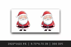 Watercolor cute Santa Claus Christmas hat New Year 20 oz tumbler skinny mug wrap clipart t-shirt sublimation printable design
