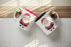 Watercolor cute Santa Claus Christmas hat New Year 20 oz tumbler skinny mug wrap clipart t-shirt sublimation printable design
