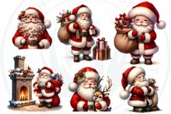 Cute Santa claus Christmas PNG Set Bundle for sublimation Product Image 8