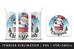 Watercolor cute Santa Claus gifts Merry Christmas quote New Year winter print tumbler skinny mug wrap clipart t-shirt sublimation printable design png