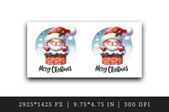 Watercolor cute Santa Claus gifts Merry Christmas quote New Year winter print tumbler skinny mug wrap clipart t-shirt sublimation printable design png