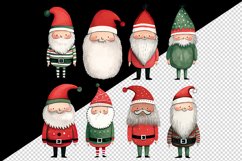 Watercolor cute Santa Claus gnome friends Christmas hat New Year winter 20 oz tumbler skinny mug wrap clipart t-shirt sublimation printable design
