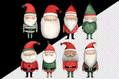 Watercolor cute Santa Claus gnome friends Christmas hat New Year winter 20 oz tumbler skinny mug wrap clipart t-shirt sublimation printable design