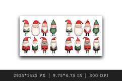 Watercolor cute Santa Claus gnome friends Christmas hat New Year winter 20 oz tumbler skinny mug wrap clipart t-shirt sublimation printable design