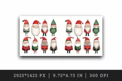 Watercolor cute Santa Claus gnome friends Christmas hat New Year winter 20 oz tumbler skinny mug wrap clipart t-shirt sublimation printable design