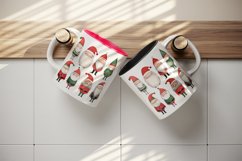 Watercolor cute Santa Claus gnome friends Christmas hat New Year winter 20 oz tumbler skinny mug wrap clipart t-shirt sublimation printable design