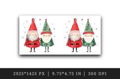 Watercolor cute Santa Claus gnome friends Christmas hat New Year winter snow 20 oz tumbler skinny mug wrap clipart shirt sublimation printable design