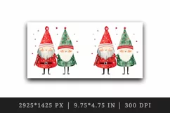Watercolor cute Santa Claus gnome friends Christmas hat New Year winter snow 20 oz tumbler skinny mug wrap clipart shirt sublimation printable design