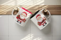 Watercolor cute Santa Claus gnome gift box Christmas hat New Year 20 oz tumbler skinny mug wrap clipart t-shirt sublimation printable design