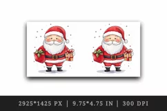 Watercolor cute Santa Claus gnome gift box Christmas hat New Year 20 oz tumbler skinny mug wrap clipart t-shirt sublimation printable design
