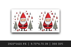 Watercolor cute Santa Claus gnome gift box Christmas tree hat New Year 20 oz tumbler skinny mug wrap clipart t-shirt sublimation printable design