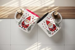 Watercolor cute Santa Claus gnome gift box Christmas tree hat New Year 20 oz tumbler skinny mug wrap clipart t-shirt sublimation printable design