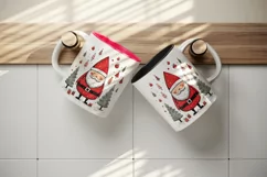 Watercolor cute Santa Claus gnome gift box Christmas tree hat New Year 20 oz tumbler skinny mug wrap clipart t-shirt sublimation printable design
