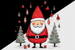 Watercolor cute Santa Claus gnome gift box Christmas tree hat New Year 20 oz tumbler skinny mug wrap clipart t-shirt sublimation printable design