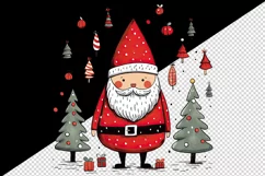 Watercolor cute Santa Claus gnome gift box Christmas tree hat New Year 20 oz tumbler skinny mug wrap clipart t-shirt sublimation printable design