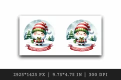 Watercolor cute Santa Claus gnome holding gift Merry Christmas quote print 20 oz tumbler skinny mug wrap clipart t-shirt sublimation printable design