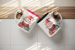 Watercolor cute Santa Claus helper gnome gift box Christmas hat New Year 20 oz tumbler skinny mug wrap clipart t-shirt sublimation printable design