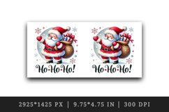 Watercolor cute Santa Claus Ho Ho Ho quote Christmas New Year winter print 20 oz tumbler skinny mug wrap clipart t-shirt sublimation printable design
