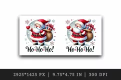 Watercolor cute Santa Claus Ho Ho Ho quote Christmas New Year winter print 20 oz tumbler skinny mug wrap clipart t-shirt sublimation printable design
