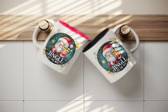 Watercolor cute Santa Claus holding gift quote Christmas New Year winter print tumbler skinny mug wrap clipart t-shirt sublimation printable design