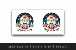 Watercolor cute Santa Claus holding gift quote Christmas New Year winter print tumbler skinny mug wrap clipart t-shirt sublimation printable design
