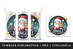 Watercolor cute Santa Claus holding gift quote Christmas New Year winter print tumbler skinny mug wrap clipart t-shirt sublimation printable design