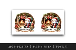 Watercolor cute Santa Claus hot cocoa fireplace Christmas Cheer quote print 20 oz tumbler skinny mug wrap clipart t-shirt sublimation printable design