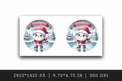 Watercolor cute Santa Claus ice skating pond Merry Christmas quote print 20 oz tumbler skinny mug wrap clipart t-shirt sublimation printable design