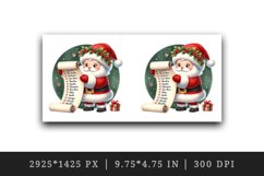 Watercolor cute Santa Claus reading long list of names Christmas print 20 oz tumbler skinny mug wrap clipart t-shirt sublimation printable design
