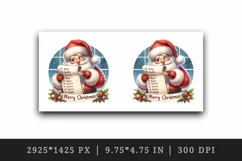 Watercolor cute Santa Claus reading long list of names Christmas print 20 oz tumbler skinny mug wrap clipart t-shirt sublimation printable design