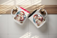Watercolor cute Santa Claus reading long list of names Christmas print 20 oz tumbler skinny mug wrap clipart t-shirt sublimation printable design