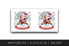 Watercolor cute Santa Claus reindeer Happy Holidays Christmas quote print 20 oz tumbler skinny mug wrap clipart t-shirt sublimation printable design