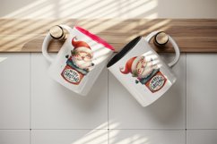 Watercolor cute Santa Claus stuck in chimney Merry Christmas quote print 20 oz tumbler skinny mug wrap clipart t-shirt sublimation printable design