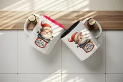 Watercolor cute Santa Claus stuck in chimney Merry Christmas quote print 20 oz tumbler skinny mug wrap clipart t-shirt sublimation printable design