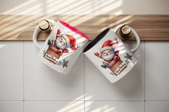 Watercolor cute Santa Claus stuck in chimney Merry Christmas quote print 20 oz tumbler skinny mug wrap clipart t-shirt sublimation printable design