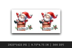 Watercolor cute Santa Claus stuck in chimney Merry Christmas quote print 20 oz tumbler skinny mug wrap clipart t-shirt sublimation printable design