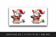 Watercolor cute Santa Claus stuck in chimney Merry Christmas quote print 20 oz tumbler skinny mug wrap clipart t-shirt sublimation printable design