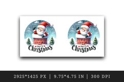 Watercolor cute Santa Claus stuck in chimney Merry Christmas quote print 20 oz tumbler skinny mug wrap clipart t-shirt sublimation printable design