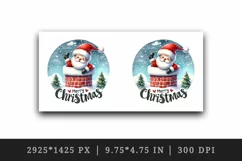Watercolor cute Santa Claus stuck in chimney Merry Christmas quote print 20 oz tumbler skinny mug wrap clipart t-shirt sublimation printable design